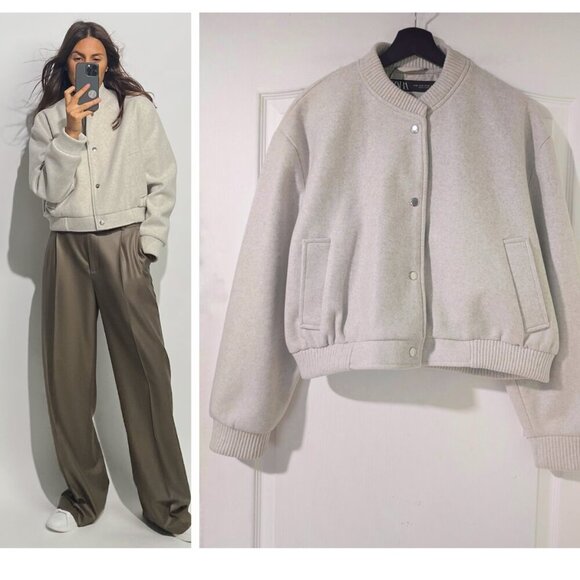 NEW Zara | Soft Button-down Bomber Jacket - Picture 1 of 13